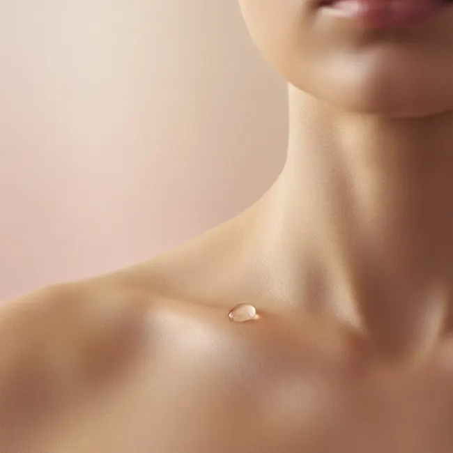 Gota de fragrância na pele